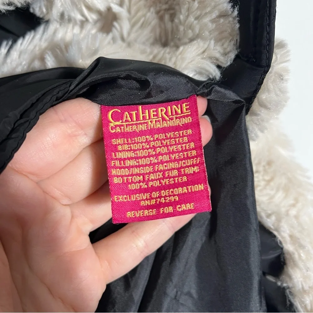 CATHERINE MALANDRINO‎ Girls Puffer Coat with Faux Fur Trim